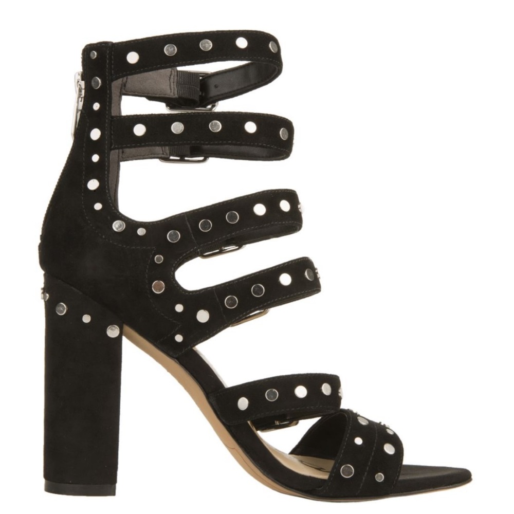 SAM EDELMAN YORK BLACK STUD HEELS